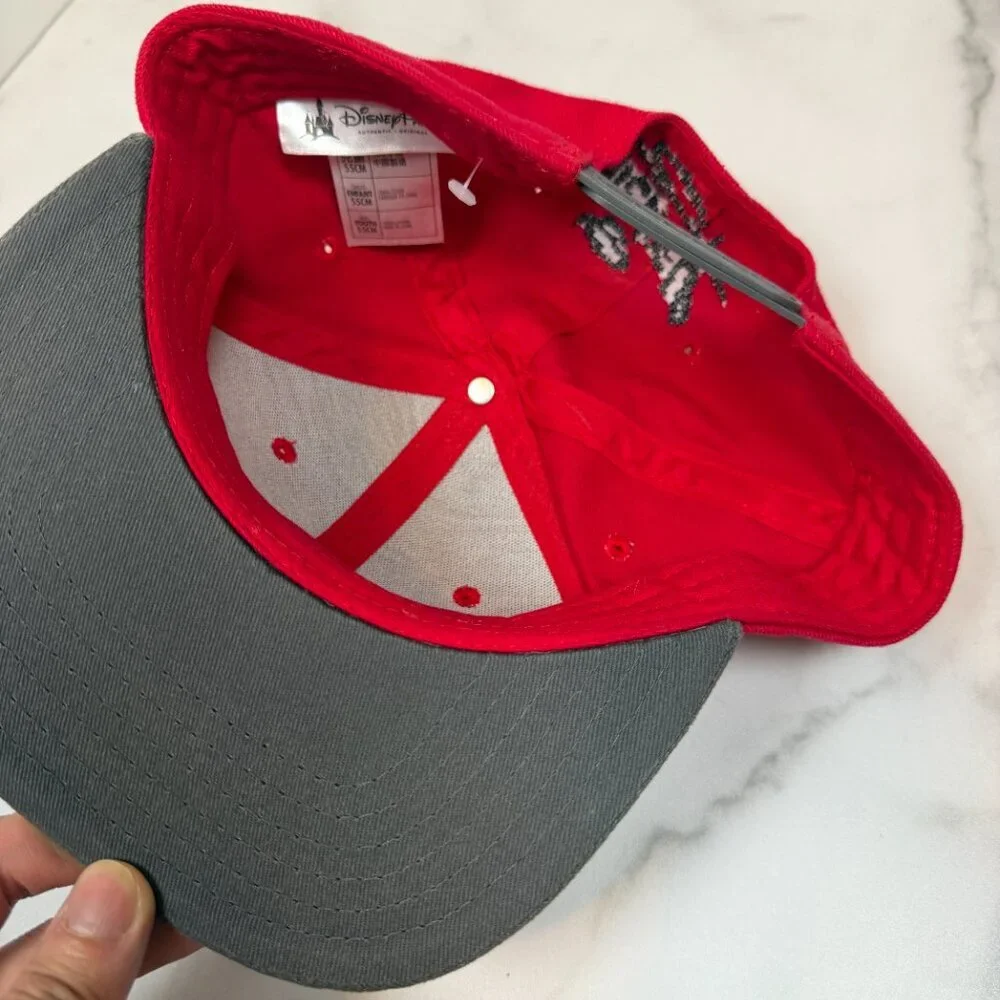 Disney Parks Mickey Mouse Pixel Snapback Hat Kids Youth 55cm Red Black